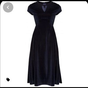 Lindy bop xs vintage blue velvet dress